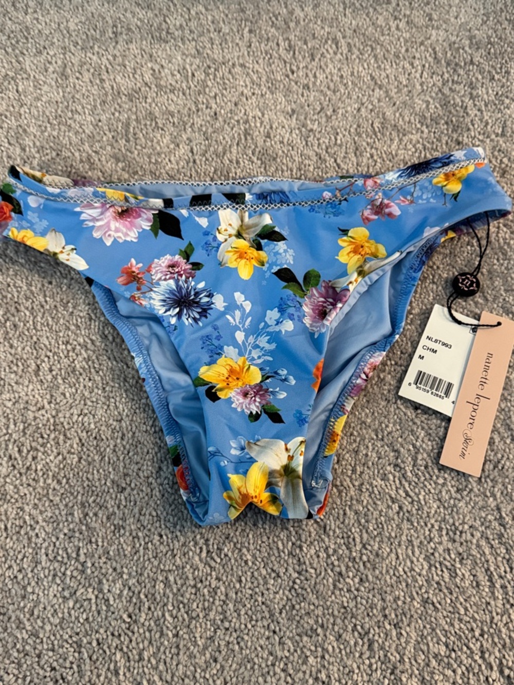 Nanette Lepore- Women’s Medium Blue Floral Bikini Bottom
